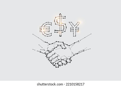 The particles, geometric art, line and dot of handshaking.
abstract vector illustration. graphic design concept of relationship.
- line stroke weight editable