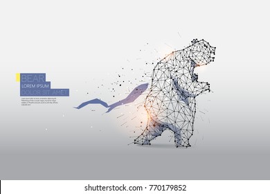 The particles, geometric art, line and dot of bear
abstract vector illustration. 
graphic design concept of stock market and nature
- line stroke weight editable