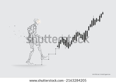 The particles, geometric art, line, and dot. abstract vector illustration. the graphic design concept of AI technology. line stroke weight editable.