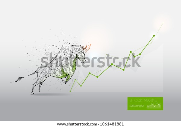 The particles, geometric art,\
line and dot of bull\
abstract vector illustration. \
graphic\
design concept of stock market trend.\
- line stroke weight\
editable