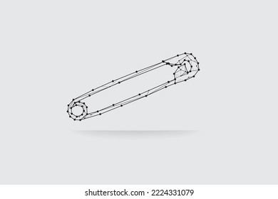 The particles, geometric art, line, and dots of the brooch.
conceptual vector illustration.
- line stroke weight editable