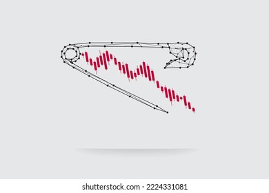 The particles, geometric art, line, and dots of the brooch.
conceptual vector illustration.
- line stroke weight editable