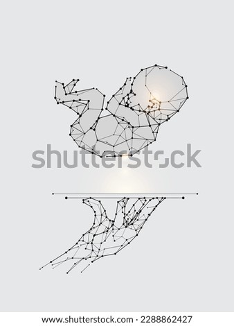 The particles, geometric art, line, and dots of a newborn baby.
conceptual vector illustration.
- line stroke weight editable