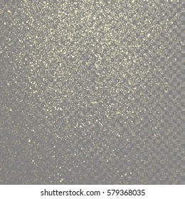 Particles Glitter Of Gold Glowing Magic Shine And Star Dust On Vector Transparent Background.