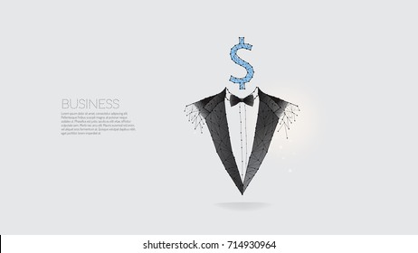 The particles line and dot of business man. abstract vector illustration. graphic design concept of money earning.
- line stroke weight editable