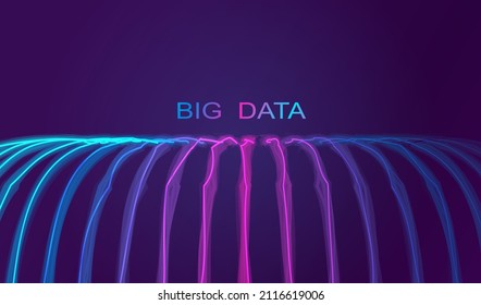 Particles line glowing abstract background. Neon lines design. Modern light technology and science vector.