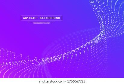 Particles liquid dynamic flow. Glittering dust of lights. Graphic concept for your design.