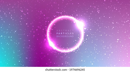 Particles liquid dynamic flow. Glittering dust of lights. Graphic concept for your design.