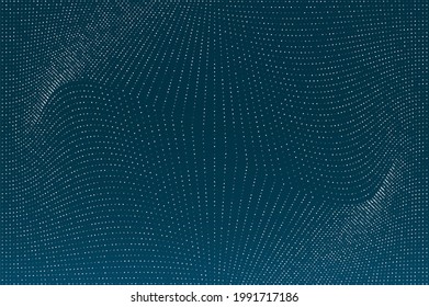 Particles liquid dynamic flow. Glittering dust of lights. Graphic concept for your design.