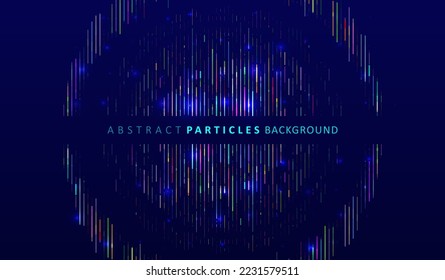 Particles liquid dynamic flow. Glittering dust of lights. Graphic concept for your design.