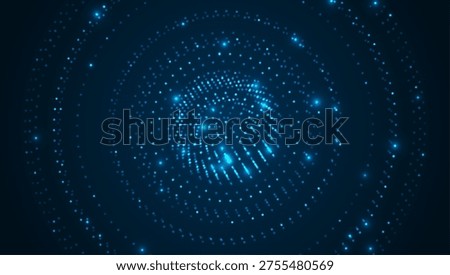 Particles liquid dynamic flow. Glittering dust of lights. Graphic concept for your design.