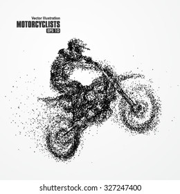 Particles of motorcycle riders,full of enterprising across significance vector illustration.