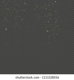 Particles overlay effect glitter of gold glowing magic shine and star dust. EPS 10