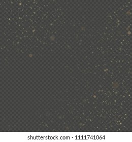 Particles overlay effect glitter of gold glowing magic shine and star dust. EPS 10