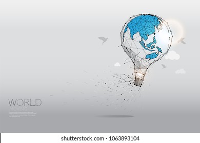 The particles, polygonal, geometric art - balloon concept.
abstract vector illustration. concept of world moving
- line stroke editable