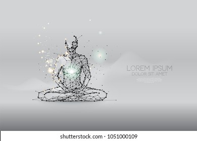 The particles, polygonal, geometric art - meditation
abstract vector illustration. concept of health
- line stroke editable