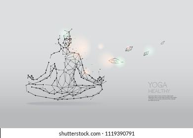 The particles, polygonal, geometric art - Yoga
abstract vector illustration. concept of health
- line stroke editable