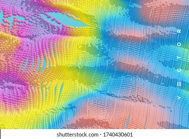 Particles stream. Abstract background with trendy gradients. 3d vector illustration for advertising, marketing or presentation.
