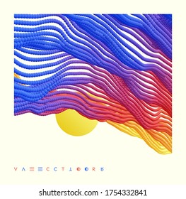Corriente de partículas. Fondo abstracto con degradados de moda. 3d ilustración vectorial para publicidad, marketing o presentación.