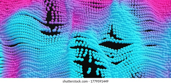 Particles stream. Abstract background with trendy gradients. 3d vector illustration for advertising, marketing or presentation.