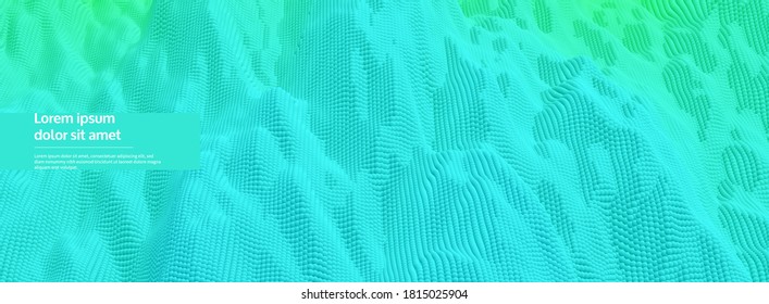 Corriente de partículas. Fondo abstracto con degradados de moda. 3d ilustración vectorial para publicidad, marketing o presentación.