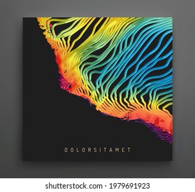 Corriente de partículas. Fondo abstracto con degradados de moda. 3d ilustración vectorial para publicidad, marketing o presentación.