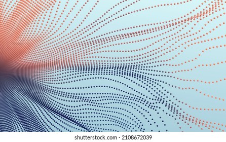 Particles stream. Abstract background with trendy gradients. 3d vector illustration for advertising, marketing or presentation.