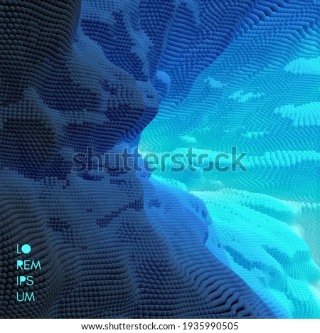Particles stream. Abstract background with trendy gradients. 3d vector Illustration for placards, flyers, banners, book covers or presentation.