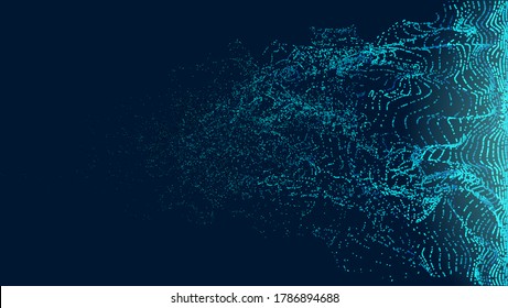 Particles Transition Wave Vector Background. Dissolve Fade Movement