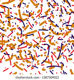 Particles trendy abstract background. Seamless chaotic shreds pattern.