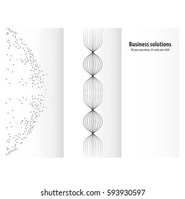 Particles triptych design for business
