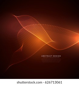 particles wave background with orange lights