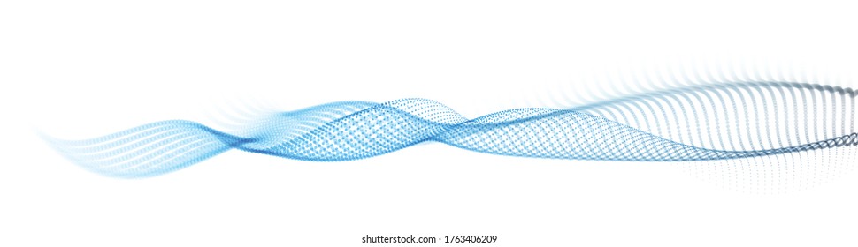 Particles wave big data flow vector abstract beautiful background, technology and science abstraction, 3D airy light mixed colors dots array flying in wavy motion.
