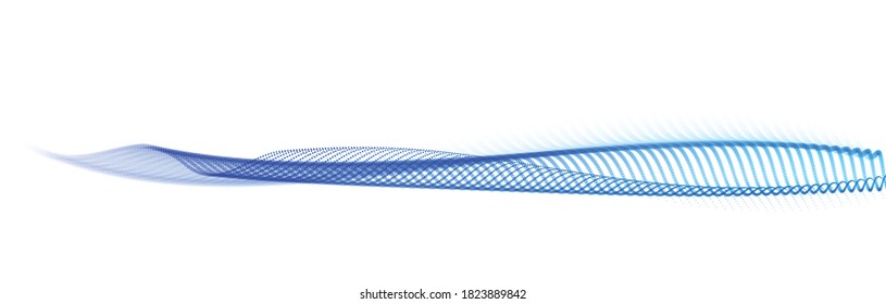 Particles wave big data flow vector abstract beautiful background, technology and science abstraction, dots array flying in wavy motion, 3D tech and sci design.