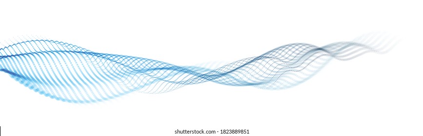 Particles wave big data flow vector abstract beautiful background, technology and science abstraction, 3D airy light mixed colors dots array flying in wavy motion.