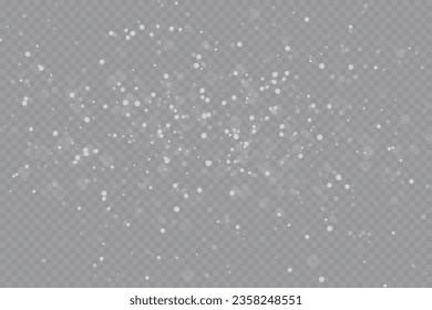 Partículas de polvo mágico blanco. Partículas brillantes de luz. Partículas brillantes de Navidad. Efecto ligero sobre un fondo transparente