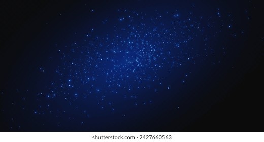 Particles of white magic dust. Shining light particles.Christmas glitter particles. Light effect on a transparent background	