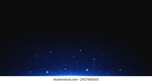 Particles of white magic dust. Shining light particles.Christmas glitter particles. Light effect on a transparent background	