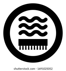 Particularly resistant to cleaning Designation on the wallpaper symbol icon in circle round black color vector illustration flat style image