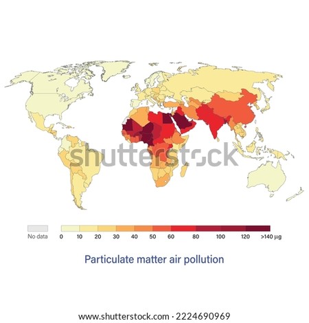 Particulate matter air pollution earth map vector