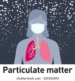 Particulate Matter And Face Mask, PM2.5,  Image Illustration