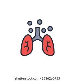 Particulate Matter icon. vector.Editable stroke.linear style sign for use web design,logo.Symbol illustration.