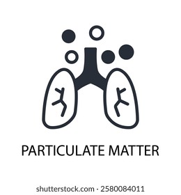 Particulate Matter icon. vector.Editable stroke.linear style sign for use web design,logo.Symbol illustration.