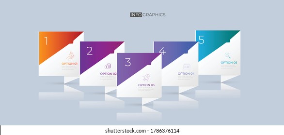 gráfico de degradado de color de partición plantilla de color de papel original info gráfico para diagrama de presentación y concepto de negocio con opciones de elemento