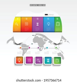 Partition color gradient chart origami paper color info-graphic template for diagram presentation chart and business concept with  element options