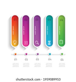 Partition color gradient chart origami paper color info-graphic template for diagram presentation chart and business concept with  element options