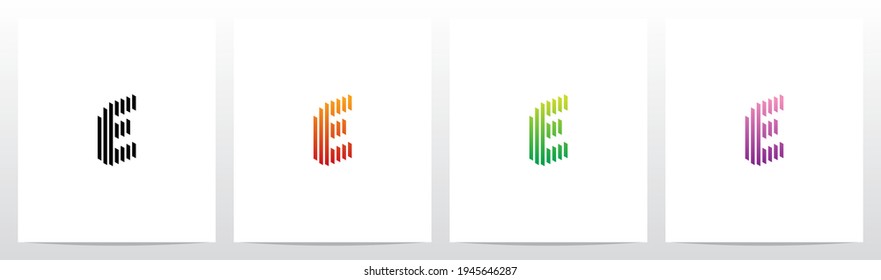 Partition Formed Letter Logo Design E