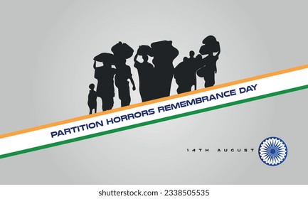 Partition Horrors Remembrance Day in India vector Illustration