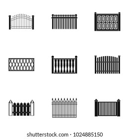 Partition icons set. Simple set of 9 partition vector icons for web isolated on white background