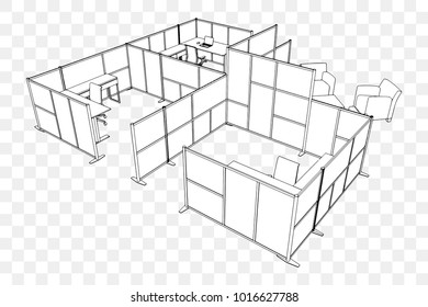 partition small office vector editable